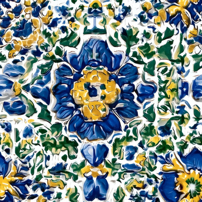 Painted Tile large scale wallpaper pattern repeat