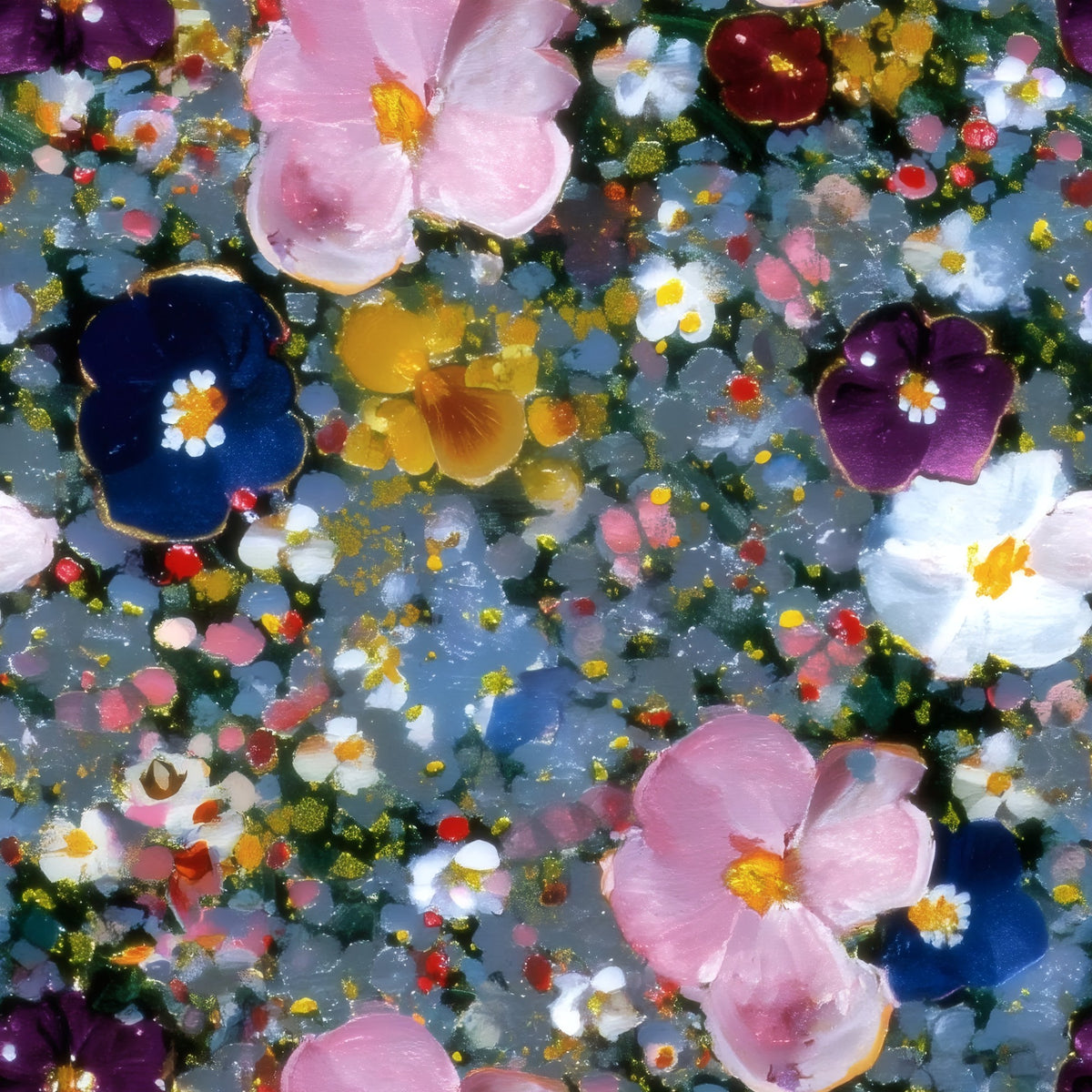 Pansy Patch large scale wallpaper pattern repeat