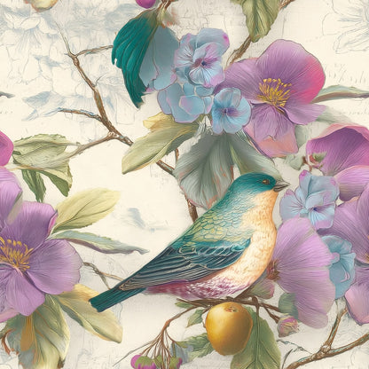 Parchment Birds large scale wallpaper pattern repeat