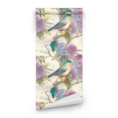 Roll of Parchment Birds large scale wallpaper