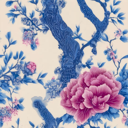 Peony Tree large scale wallpaper pattern repeat