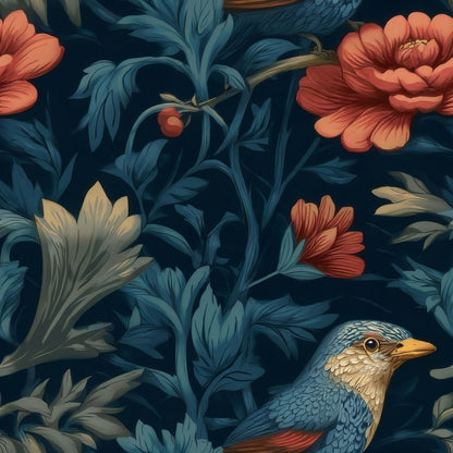 Perched Songbird large scale wallpaper pattern repeat