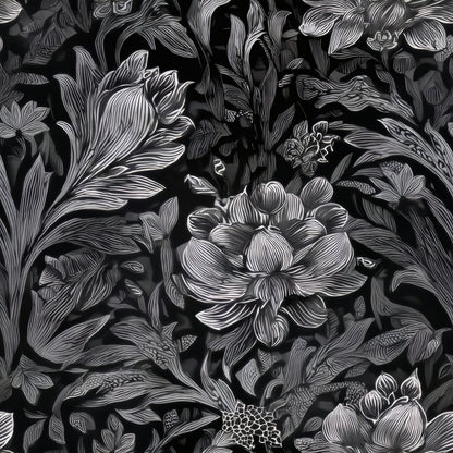 Pewter Damask large scale wallpaper pattern repeat