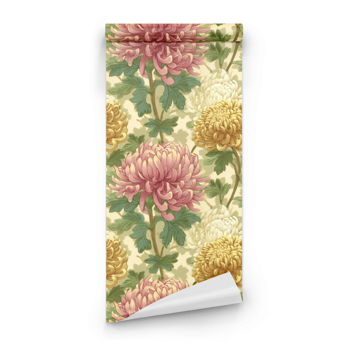 Roll of Pink Chrysanthemum large scale wallpaper