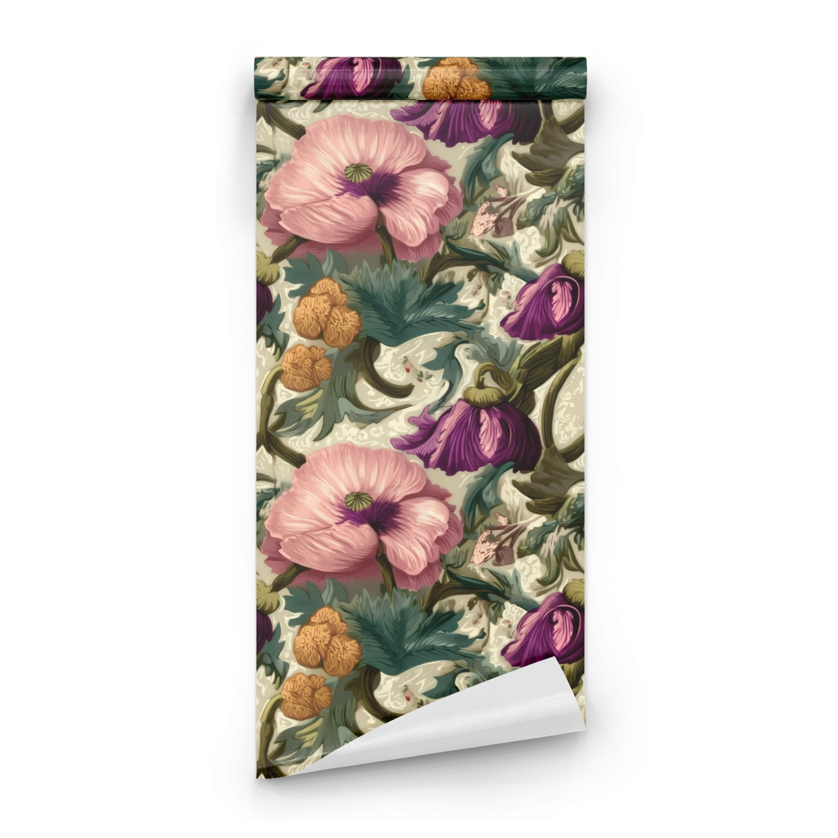 Roll of Pink Damask large scale wallpaper