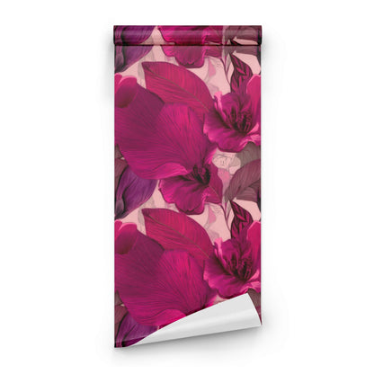 Roll of Pink Leaf large scale wallpaper