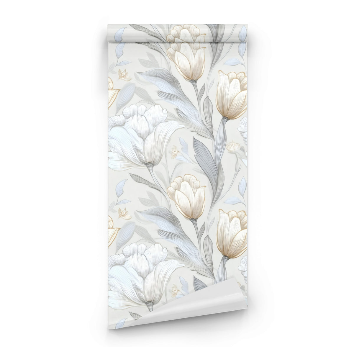 Roll of Platinum Tulip large scale wallpaper