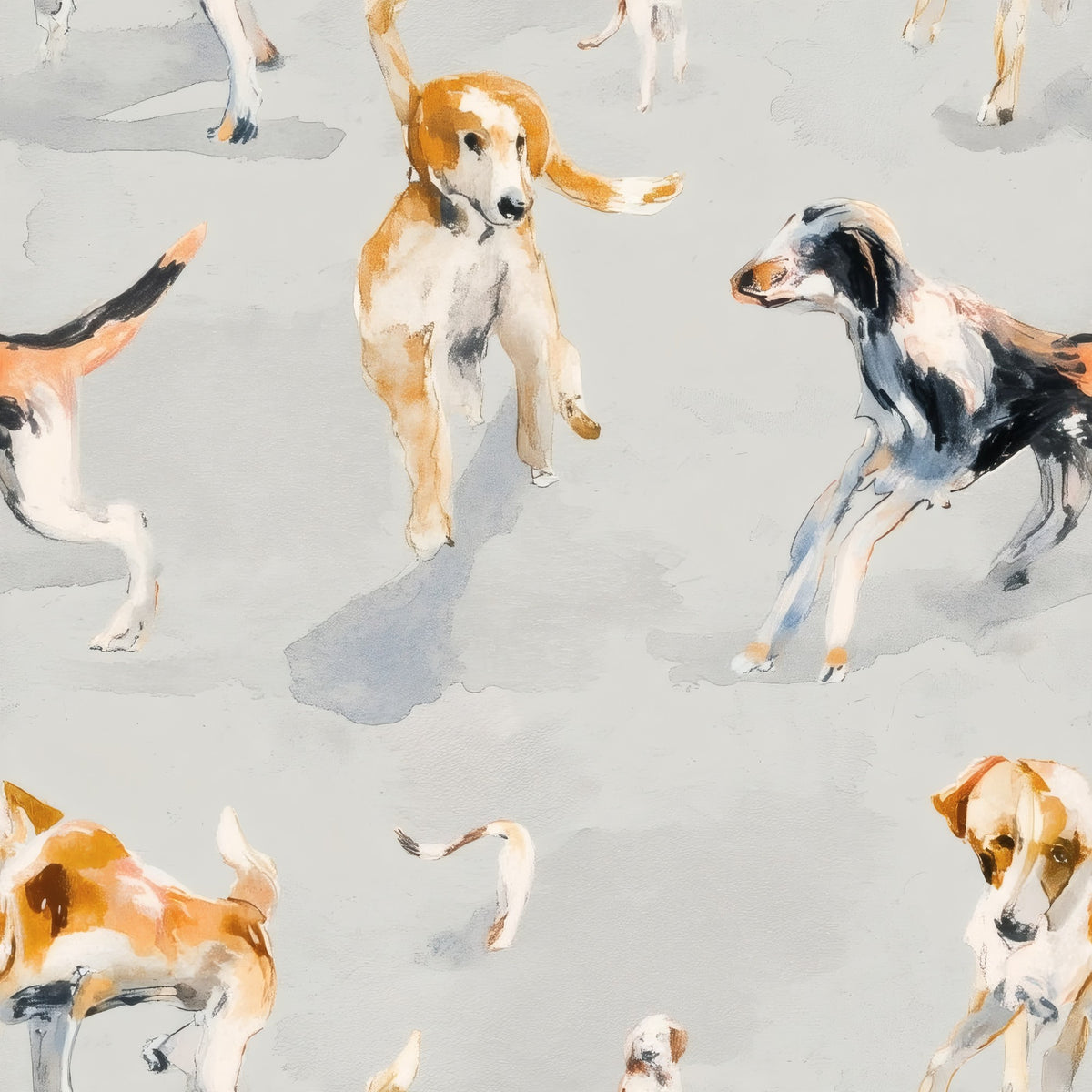 Playful Paws large scale wallpaper pattern repeat