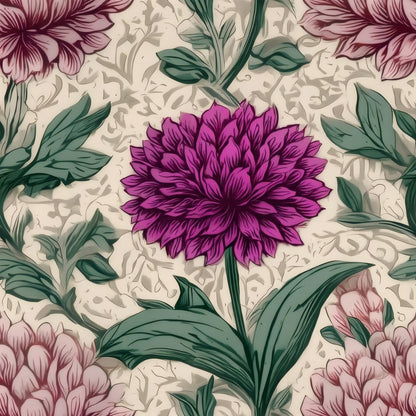 Plum Carnation large scale wallpaper pattern repeat