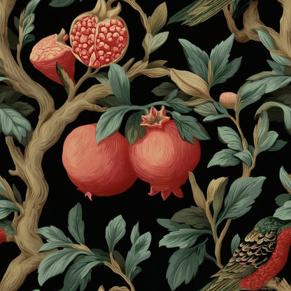 Pomegranate Perch large scale wallpaper pattern repeat