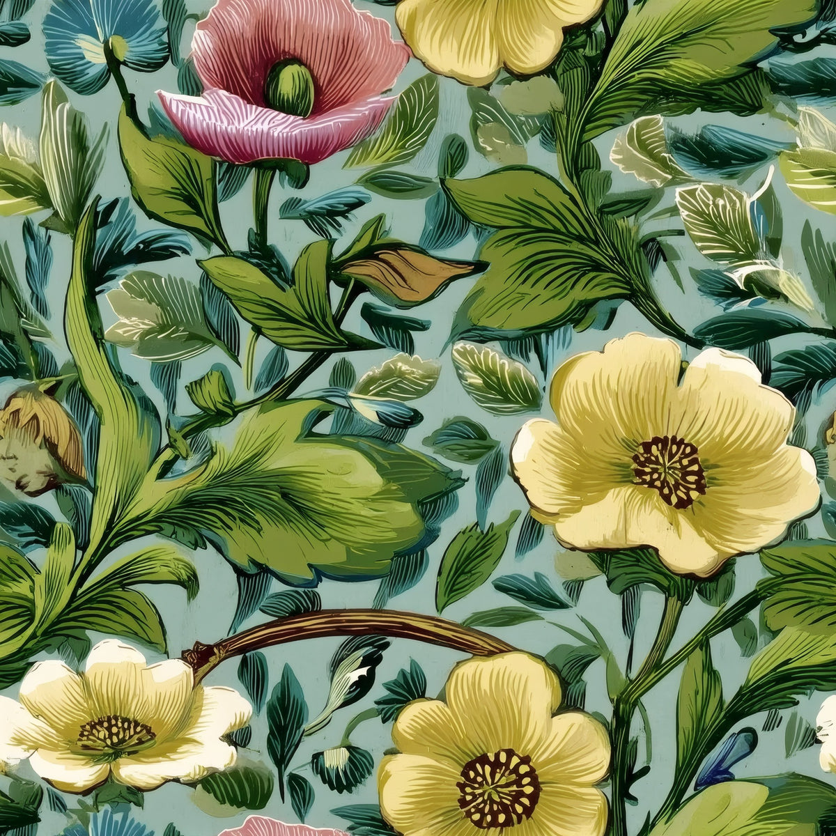 Poppy Meadow large scale wallpaper pattern repeat