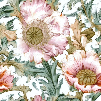 Poppy Scroll large scale wallpaper pattern repeat