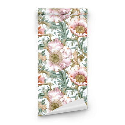 Roll of Poppy Scroll large scale wallpaper