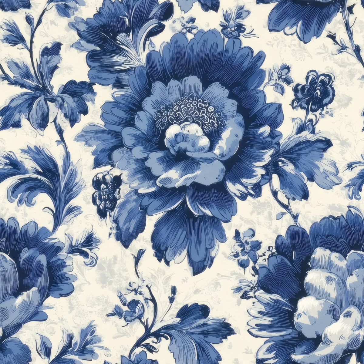 Porcelain Bouquet large scale wallpaper pattern repeat