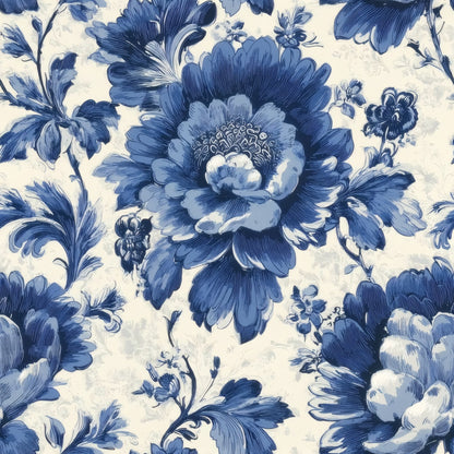 Porcelain Bouquet large scale wallpaper pattern repeat