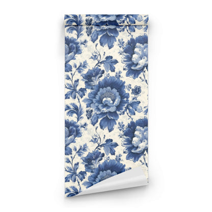 Roll of Porcelain Bouquet large scale wallpaper
