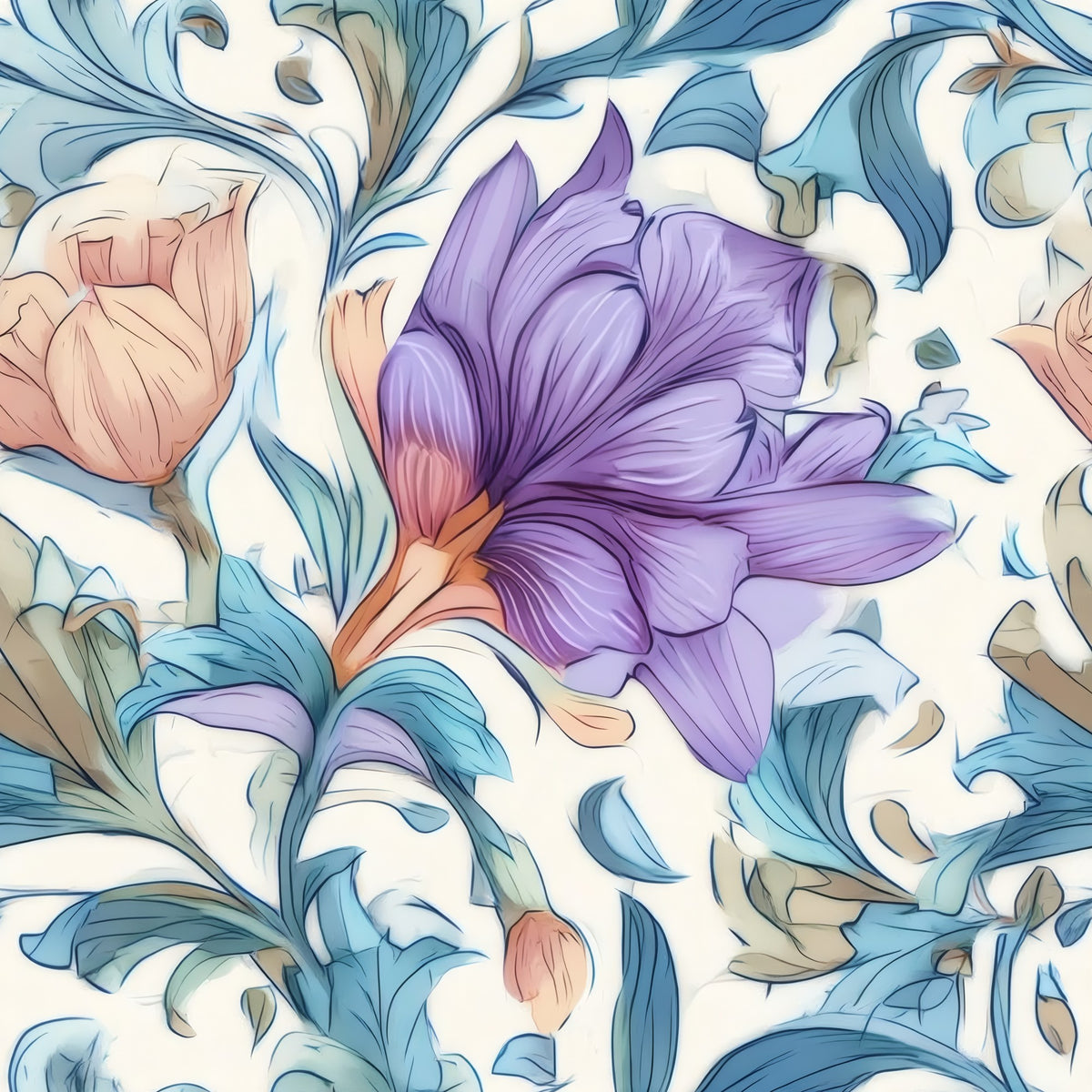 Powder Blossom large scale wallpaper pattern repeat