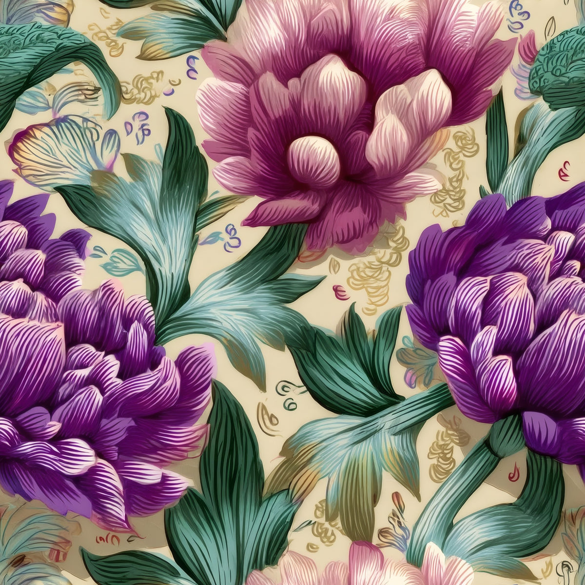 Purple Aster large scale wallpaper pattern repeat