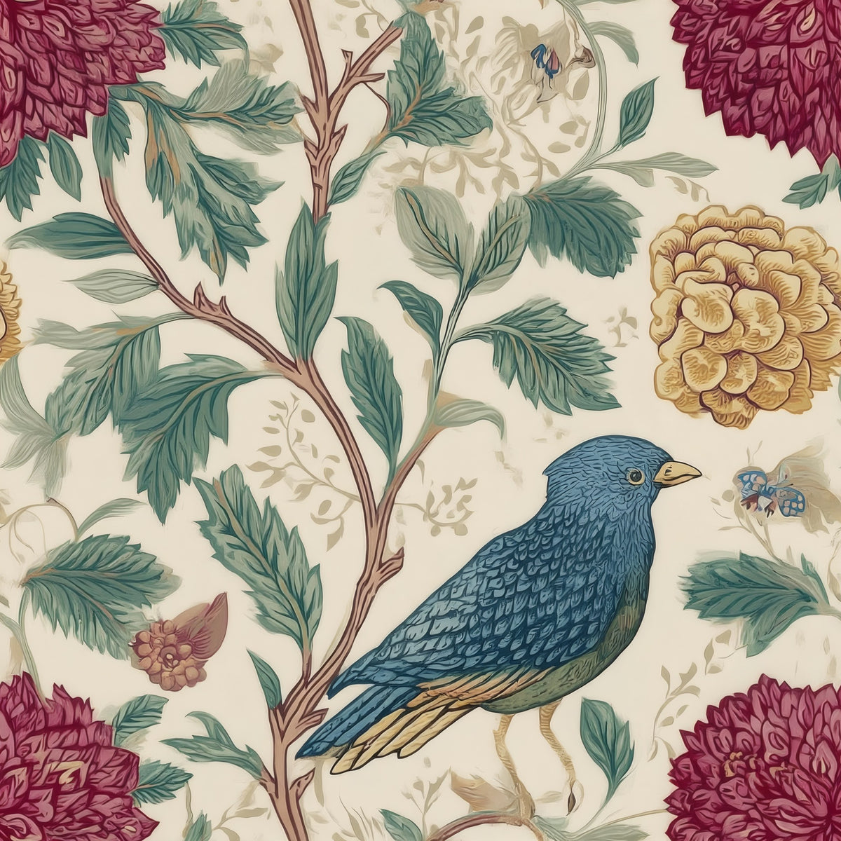 Raspberry Thicket large scale wallpaper pattern repeat