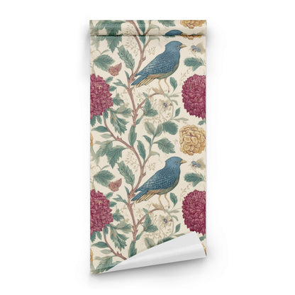 Roll of Raspberry Thicket large scale wallpaper