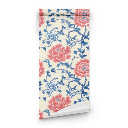 Roll of Red Peony large scale wallpaper