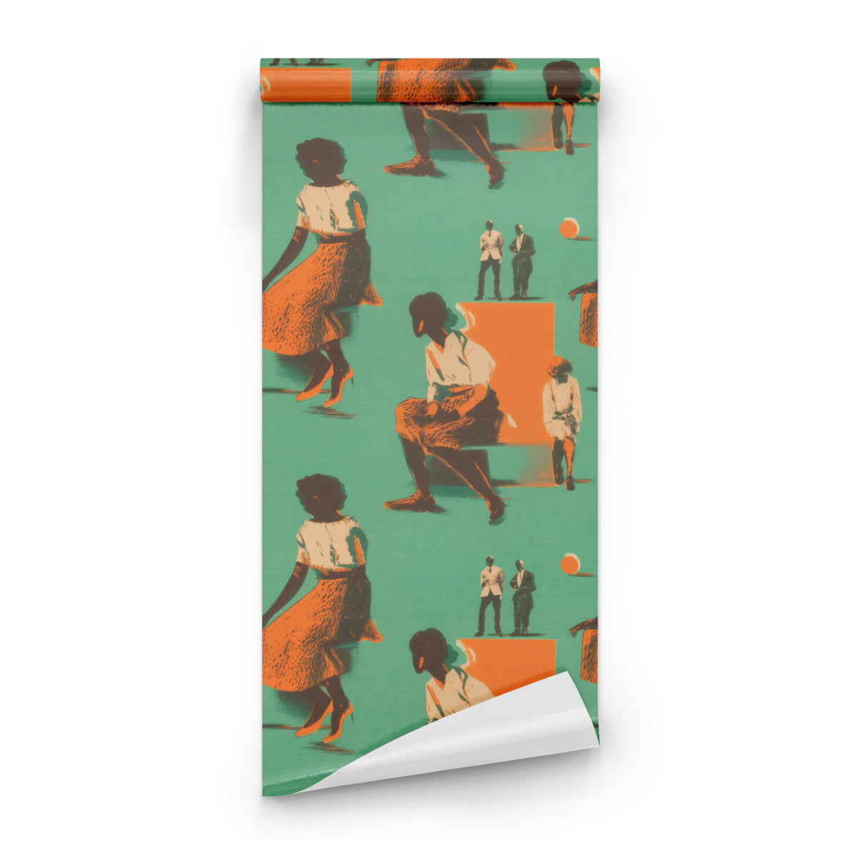 Roll of Retro Figures large scale wallpaper
