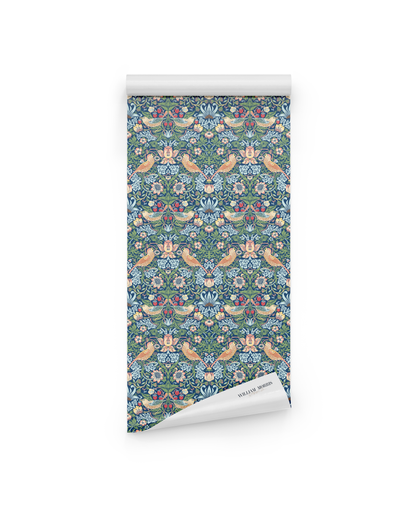 William Morris Strawberry Thief Blue Midnight Meadow