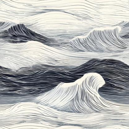 Rolling Sea large scale wallpaper pattern repeat