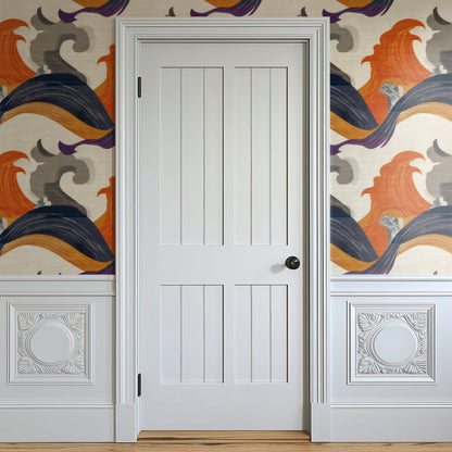 Rolling Surf large scale wallpaper in a styled room