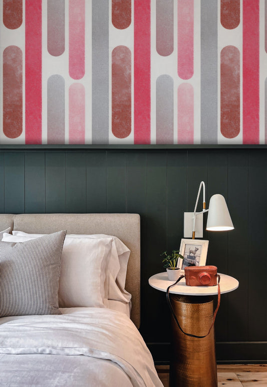 Rose Capsules large scale wallpaper in a styled room