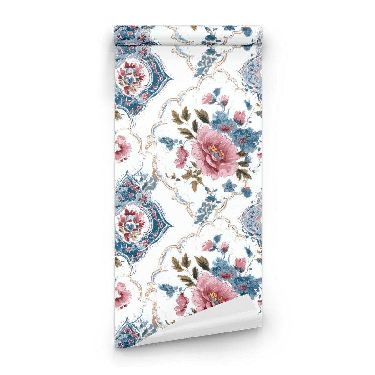 Roll of Rose Medallion large scale wallpaper