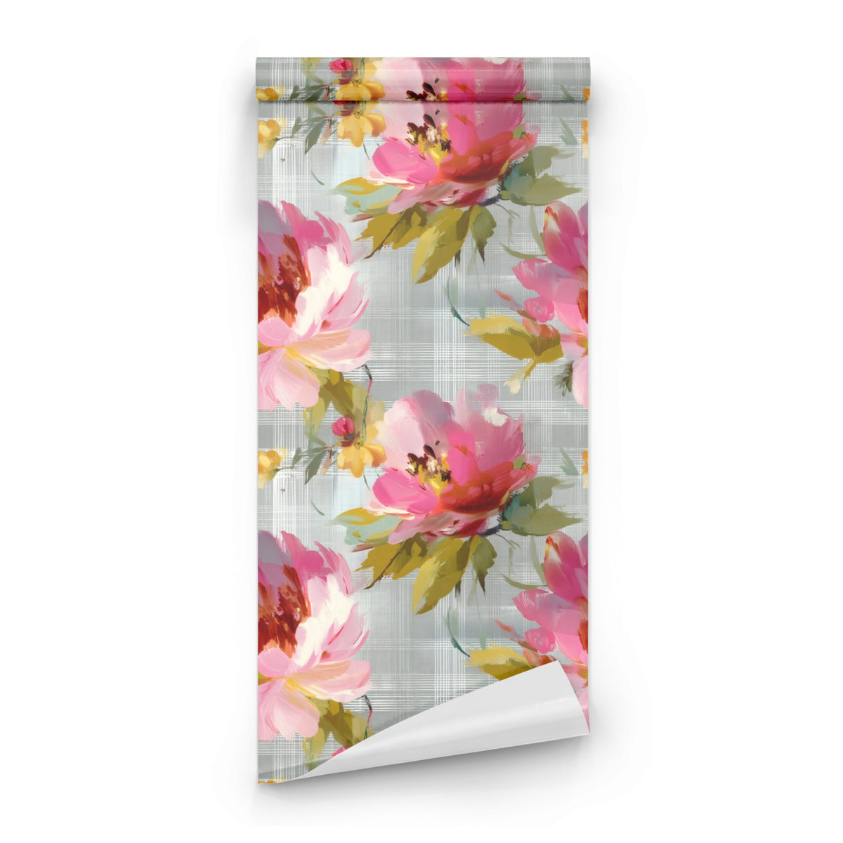 Roll of Rose Windowpane large scale wallpaper