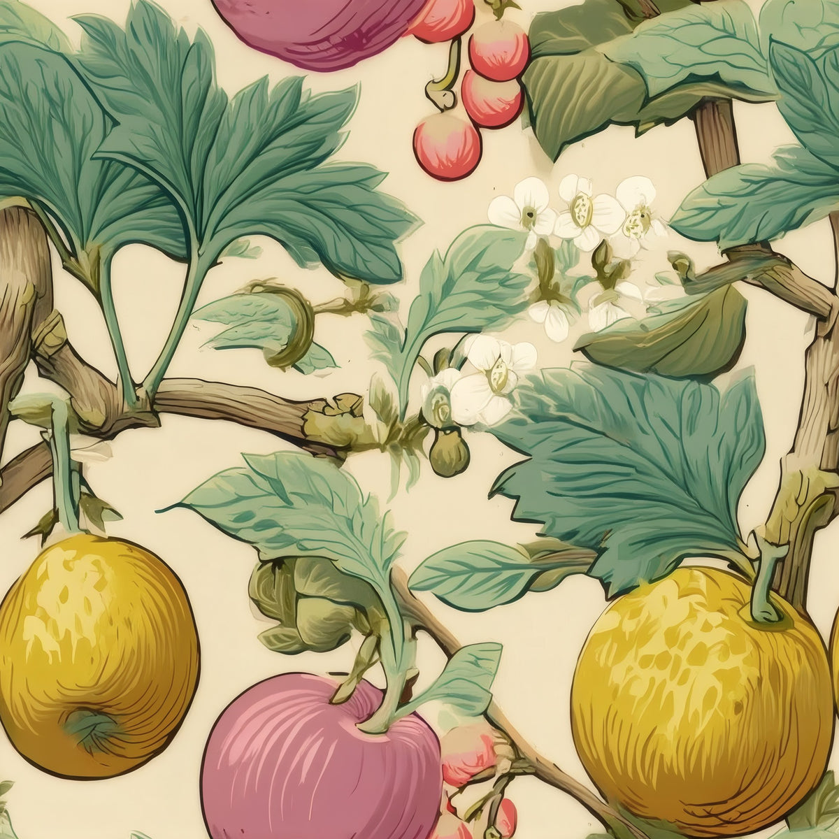 Rosy Orchard large scale wallpaper pattern repeat