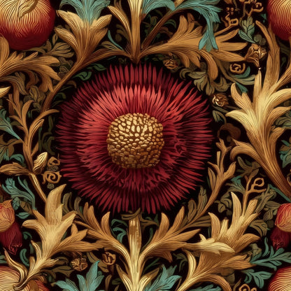 Ruby Chrysanthemum large scale wallpaper pattern repeat