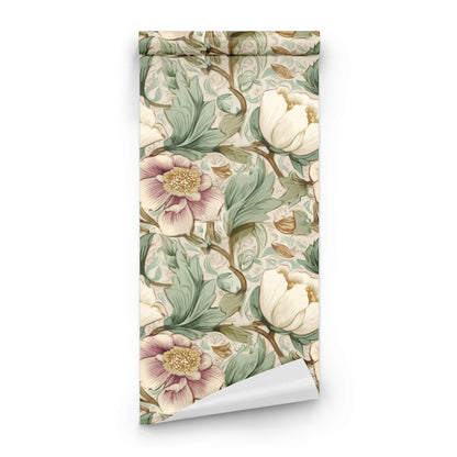 Roll of Sage Damask large scale wallpaper