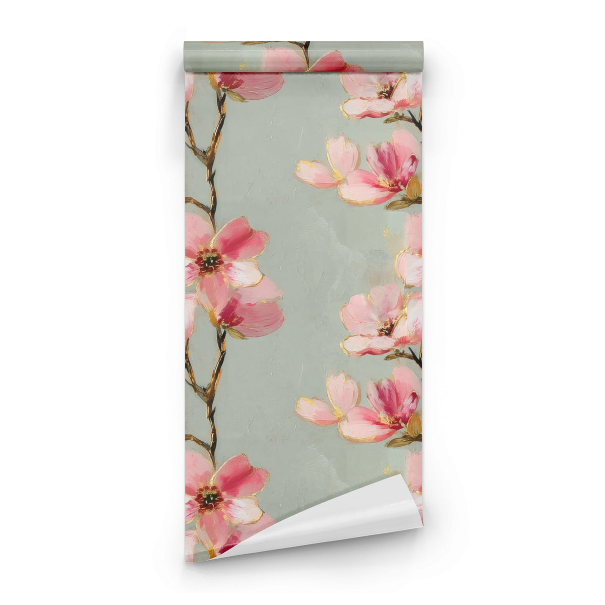 Roll of Sage Dogwood large scale wallpaper