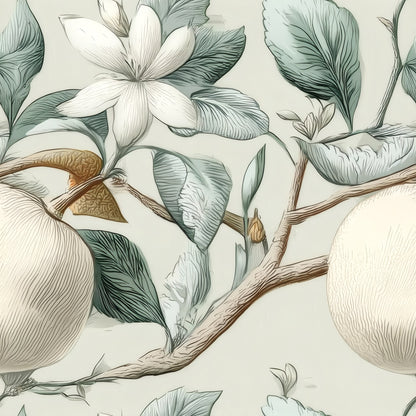 Sage Orchard large scale wallpaper pattern repeat