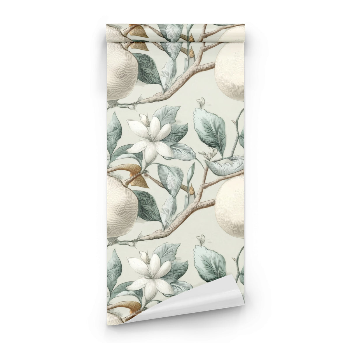 Roll of Sage Orchard large scale wallpaper