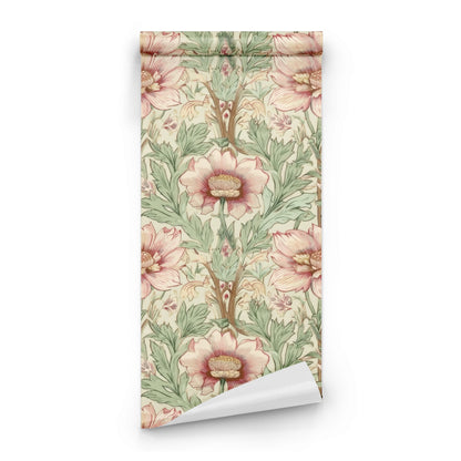 Roll of Sage Poppy large scale wallpaper