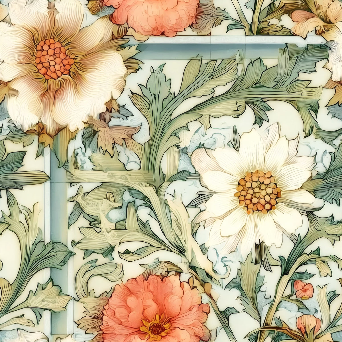 Sage Scrolls large scale wallpaper pattern repeat