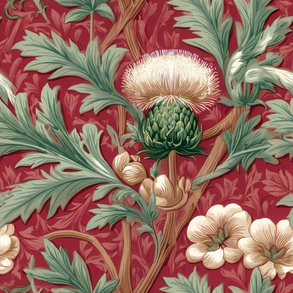 Sage Thistle large scale wallpaper pattern repeat