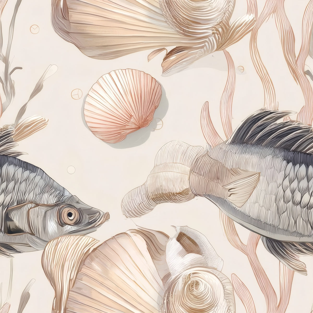 Scallop Shoal large scale wallpaper pattern repeat