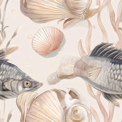 Scallop Shoal large scale wallpaper pattern repeat