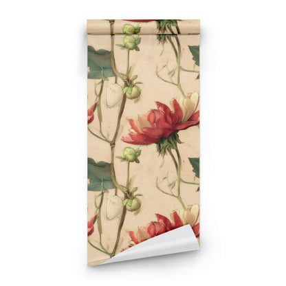 Roll of Scarlet Bloom large scale wallpaper
