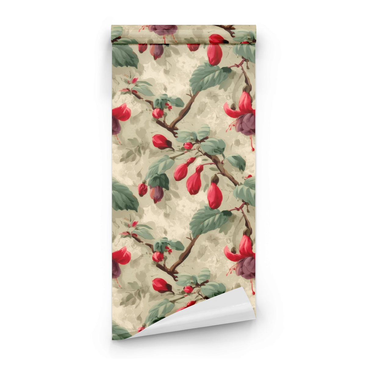 Roll of Scarlet Fuchsia large scale wallpaper