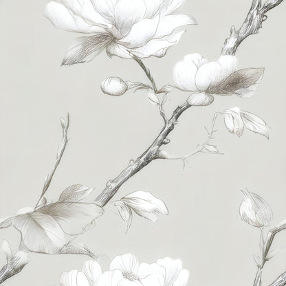Sketched Blossom large scale wallpaper pattern repeat