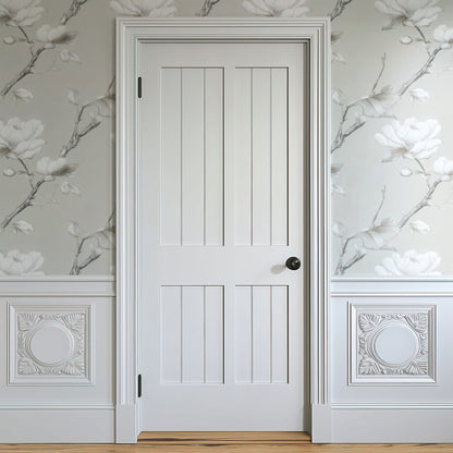 Sketched Blossom large scale wallpaper in a styled room