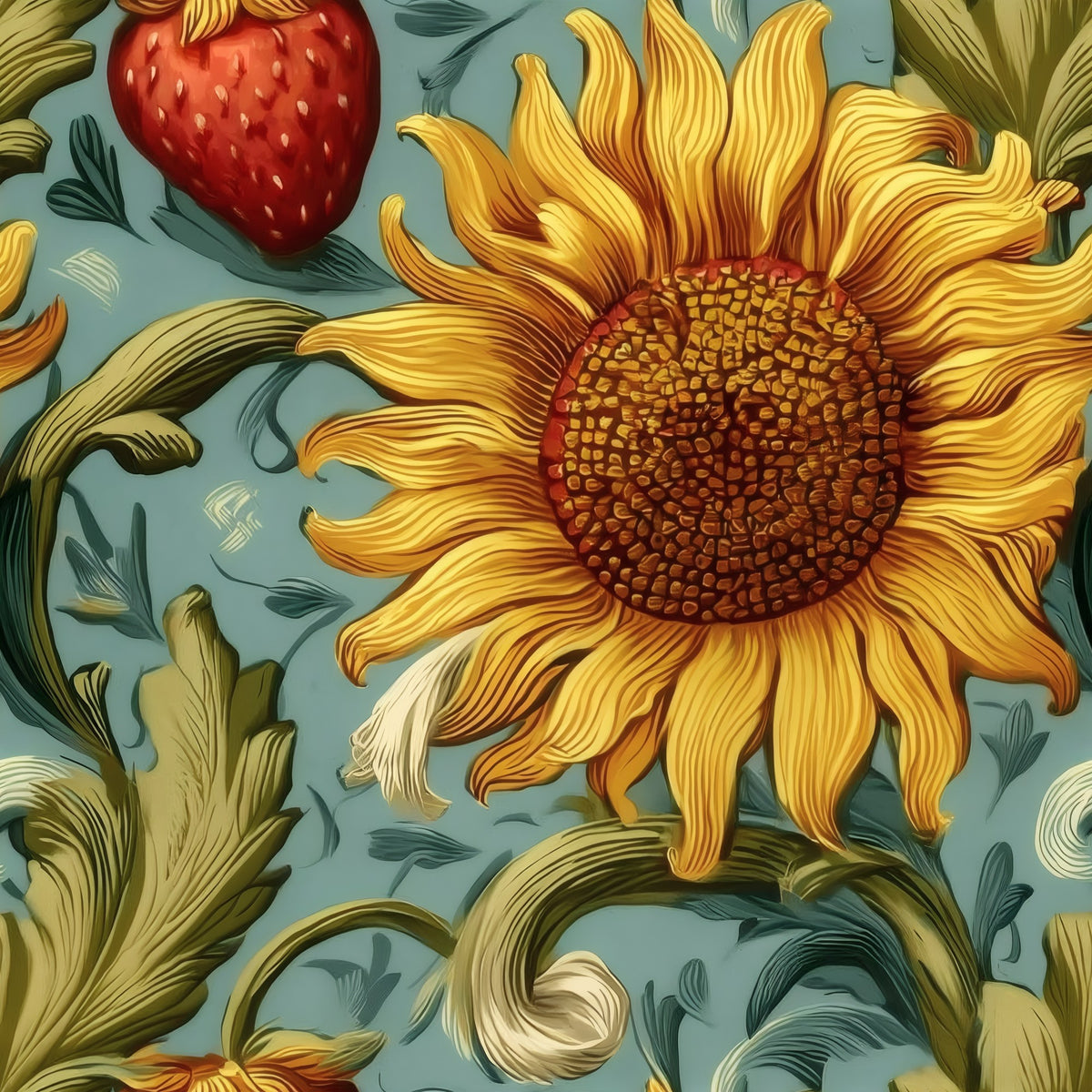 Sky Sunflower large scale wallpaper pattern repeat