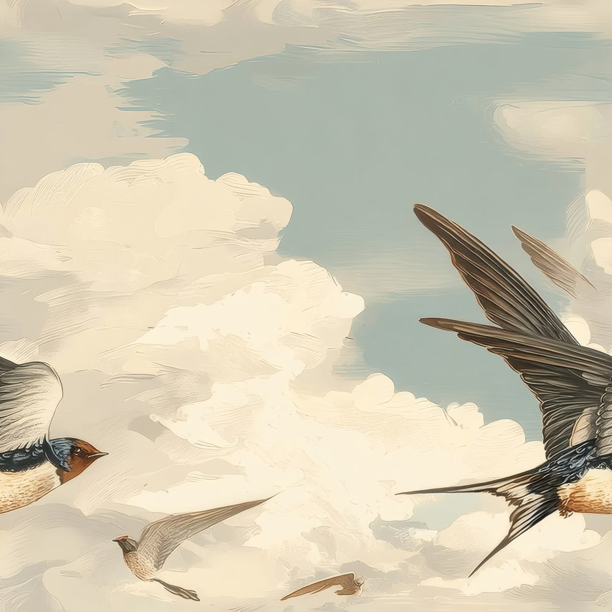 Sky Swallows large scale wallpaper pattern repeat