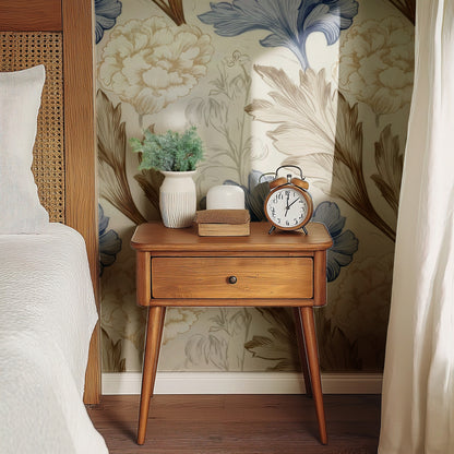 Slate Bloom large scale wallpaper in a styled room